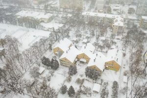 smoke damage in winter due to blizzard